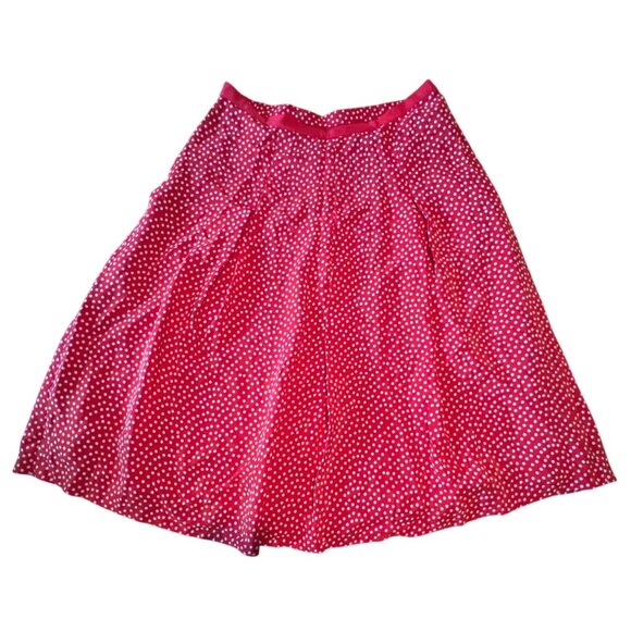 Pendleton Red & White Polka Dot Midi Skirt Size 8 Silk blend Classic Work - Picture 1 of 9